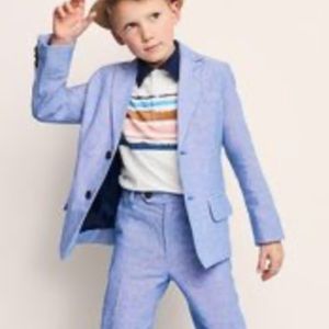 Boys light blue linen blazer